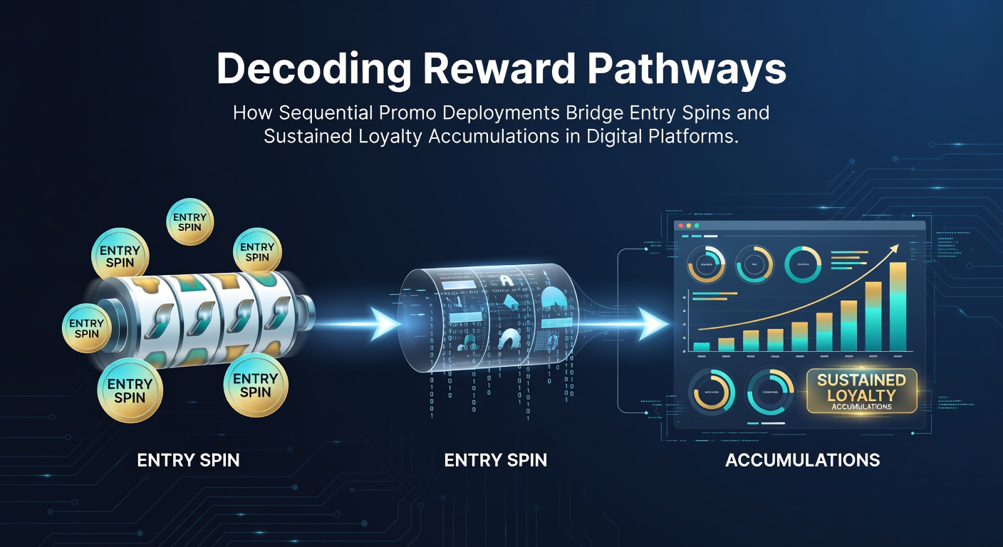 Diagram showing sequential promo deployments connecting initial entry spins to long-term loyalty accumulation pathways on digital platforms