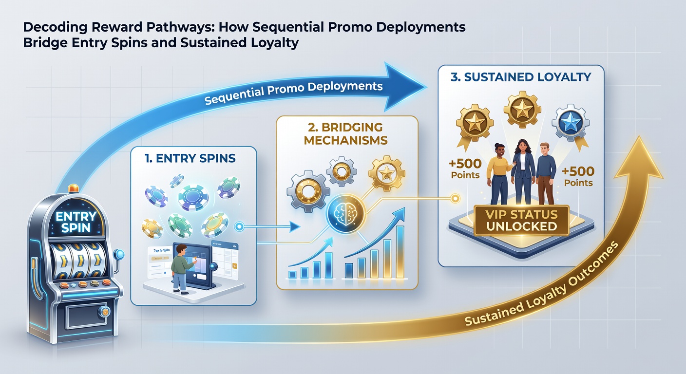 Flowchart illustrating how entry spins evolve into sustained loyalty point accumulations via sequential promotions in digital environments